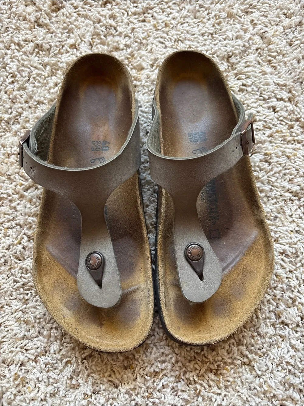 Birkenstock Gizeh Mocha‎ Brown Birko-Flor Thong Sandals Womens 40 W9-9.5